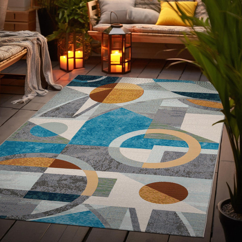 Urban Terrace Collection Area Rug -  Loggia Rectangle Multi  lifestyle 4