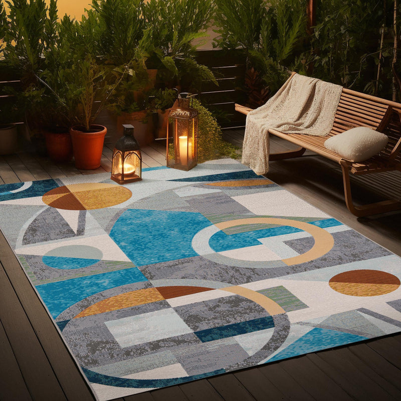 Urban Terrace Collection Area Rug -  Loggia Rectangle Multi  lifestyle 5