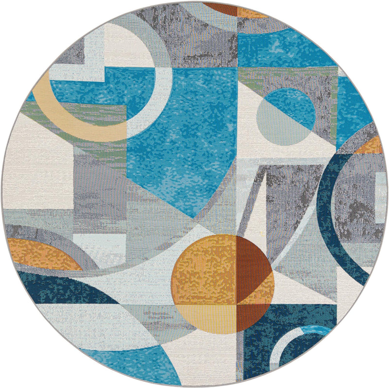 Urban Terrace Collection Area Rug -  Loggia Round Multi  lifestyle 29