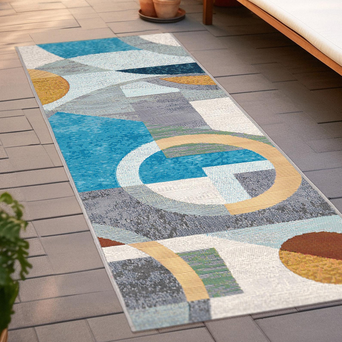 Urban Terrace Collection Area Rug -  Loggia Runner Multi  lifestyle 32