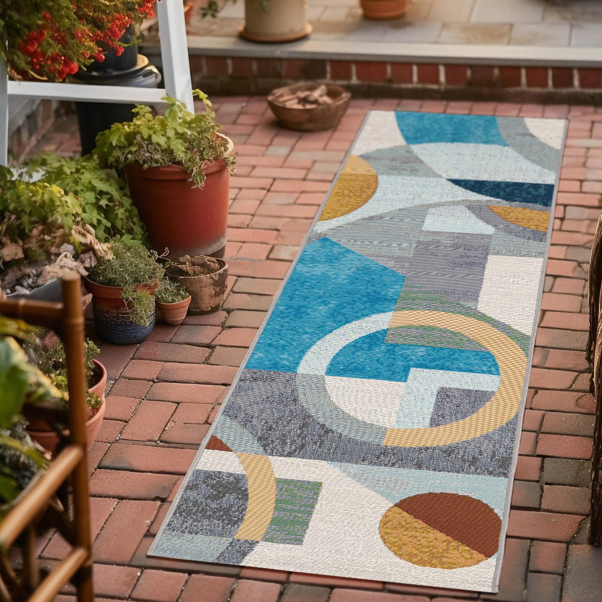 Urban Terrace Collection Area Rug -  Loggia Runner Multi  lifestyle 35