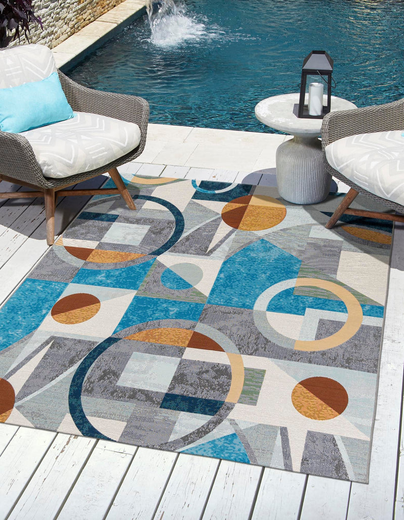Urban Terrace Collection Area Rug -  Loggia Square Multi  lifestyle 10