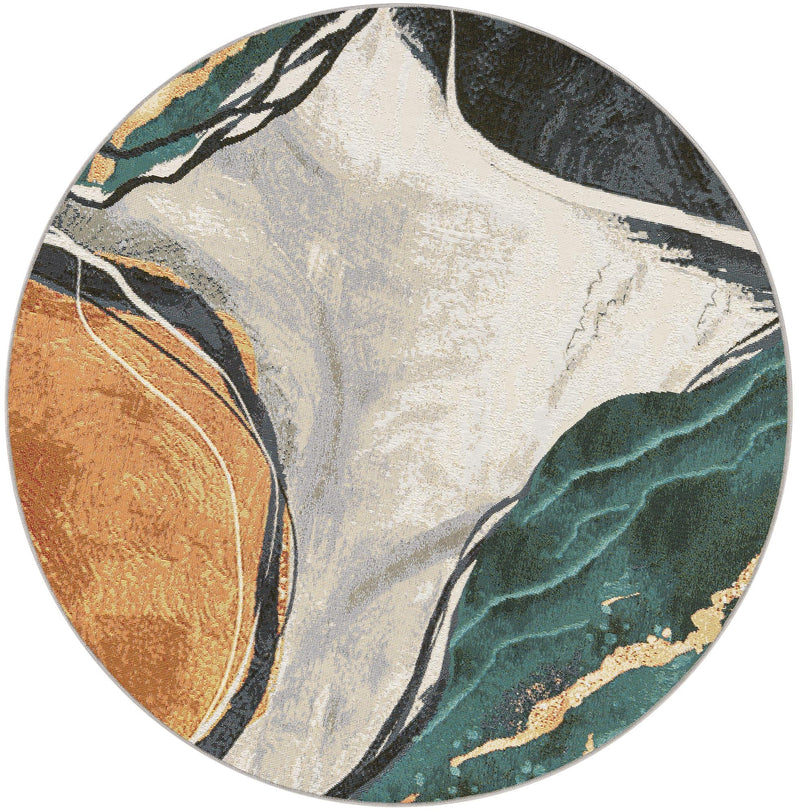 Urban Terrace Collection Area Rug -  Pavilion Round Multi  lifestyle 29