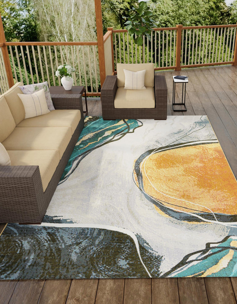 Urban Terrace Collection Area Rug -  Pavilion Rectangle Multi  lifestyle 3
