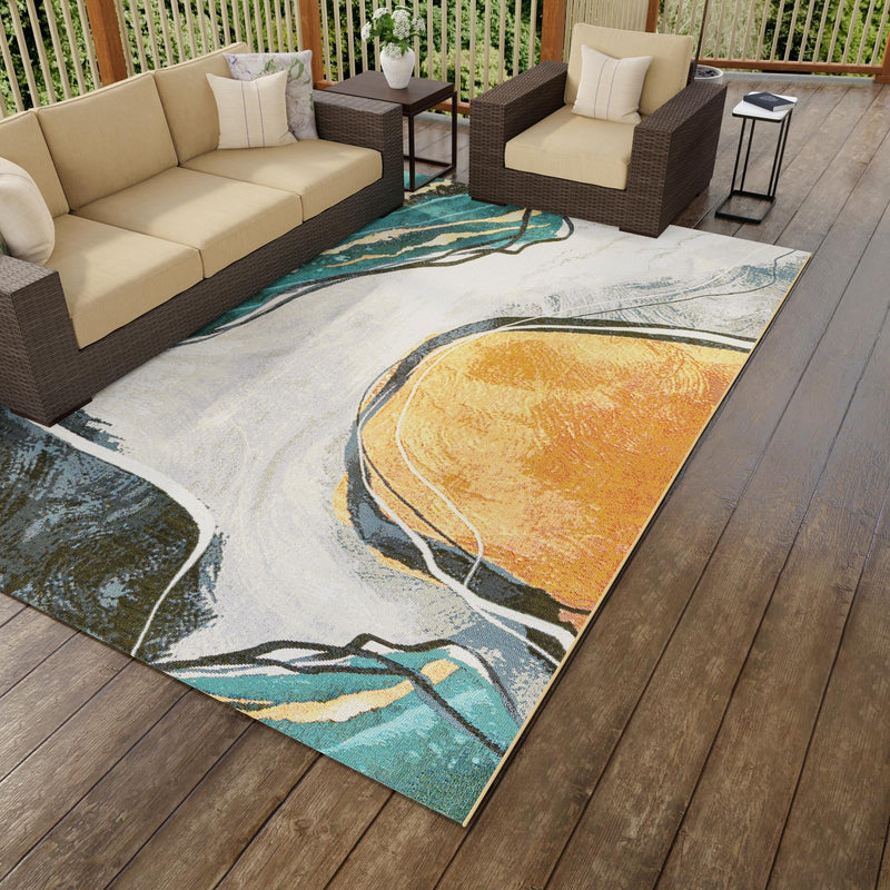 Urban Terrace Collection Area Rug -  Pavilion Rectangle Multi  lifestyle 4