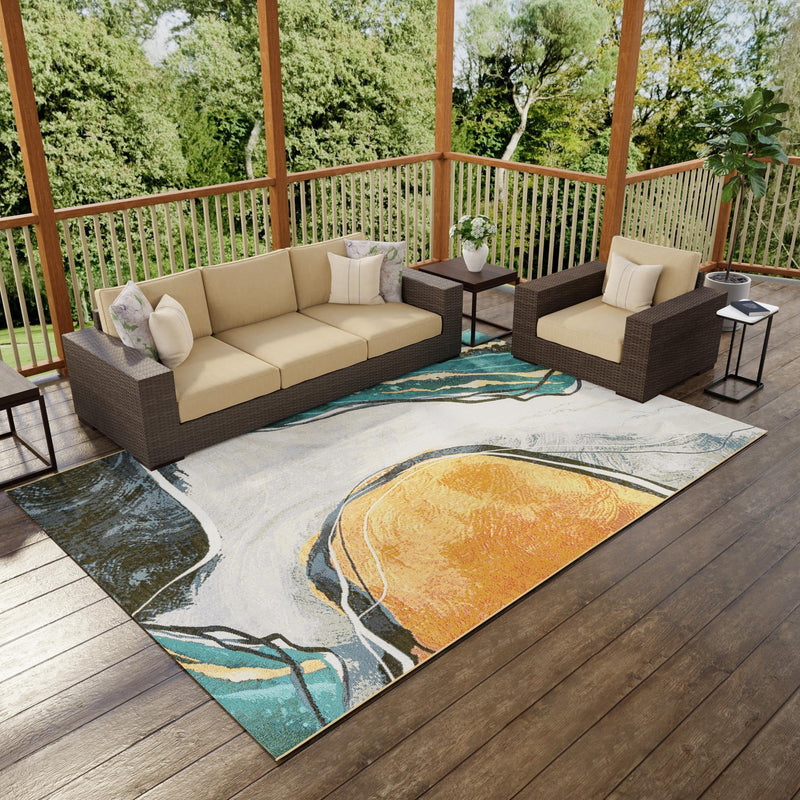 Urban Terrace Collection Area Rug -  Pavilion Rectangle Multi  lifestyle 5