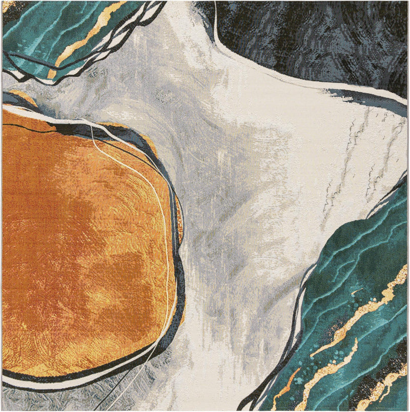 Urban Terrace Collection Area Rug -  Pavilion Square Multi  lifestyle 9