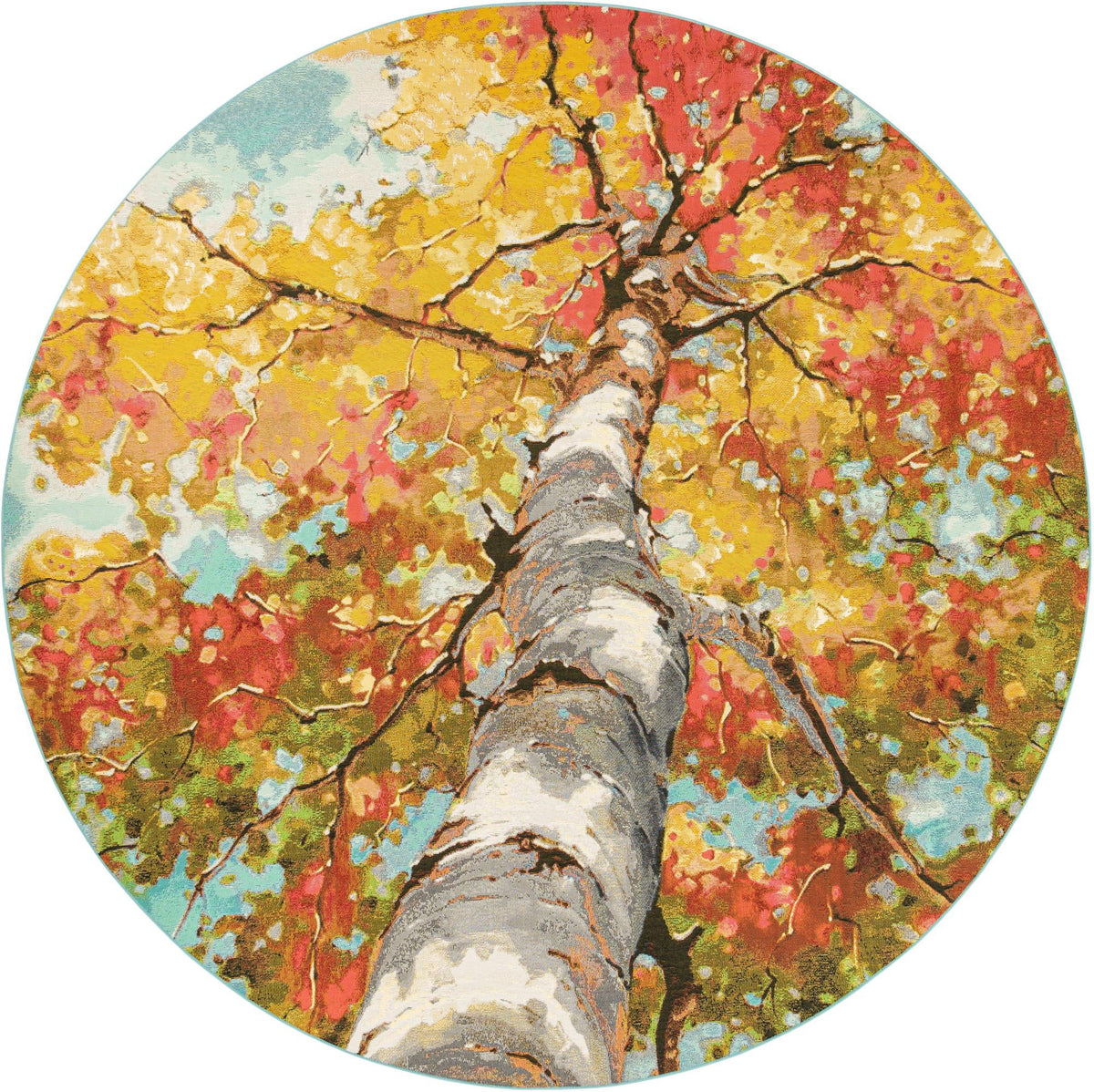 Seaside Blooms Collection Area Rug - Eden Round Multi  lifestyle 5