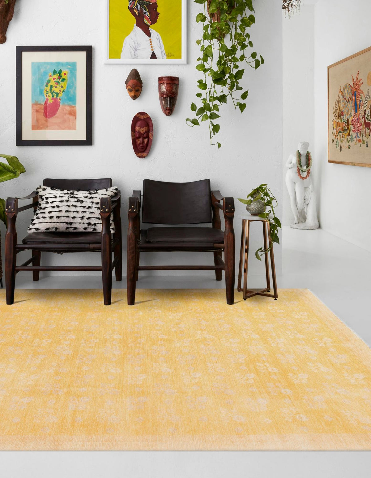Bazaar Chic Collection Area Rug - Marrakech Rectangle Yellow  lifestyle 4