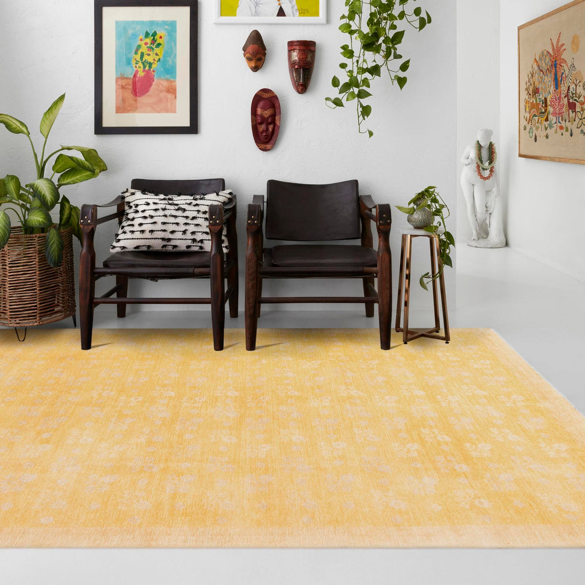 Bazaar Chic Collection Area Rug - Marrakech Rectangle Yellow  lifestyle 17