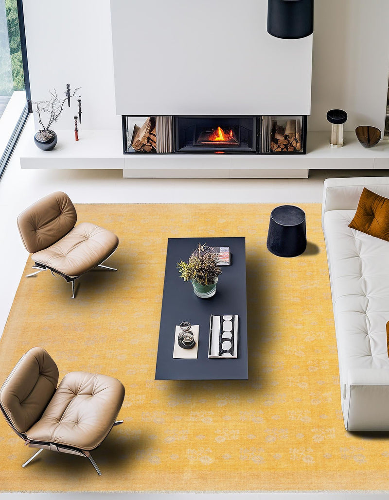 Bazaar Chic Collection Area Rug - Marrakech Square Yellow  lifestyle 31