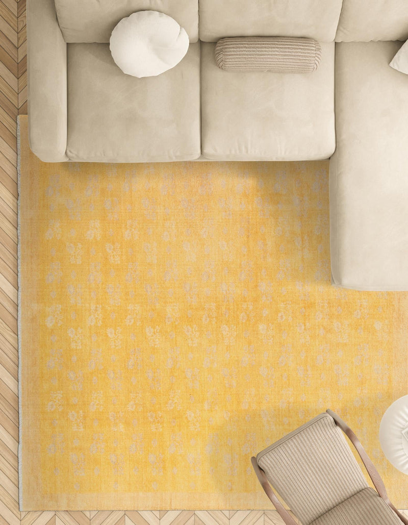 Bazaar Chic Collection Area Rug - Marrakech Square Yellow  lifestyle 40