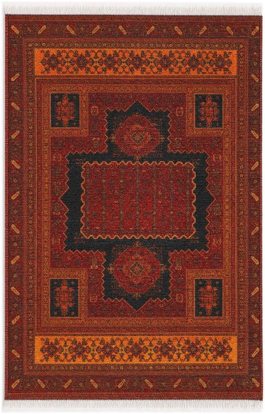 Bazaar Chic Collection Area Rug -  Taroudant Rectangle Rust Red  lifestyle 2