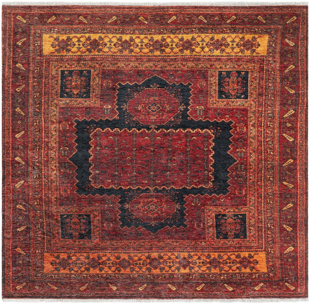 Bazaar Chic Collection Area Rug -  Taroudant Square Rust Red  lifestyle 19
