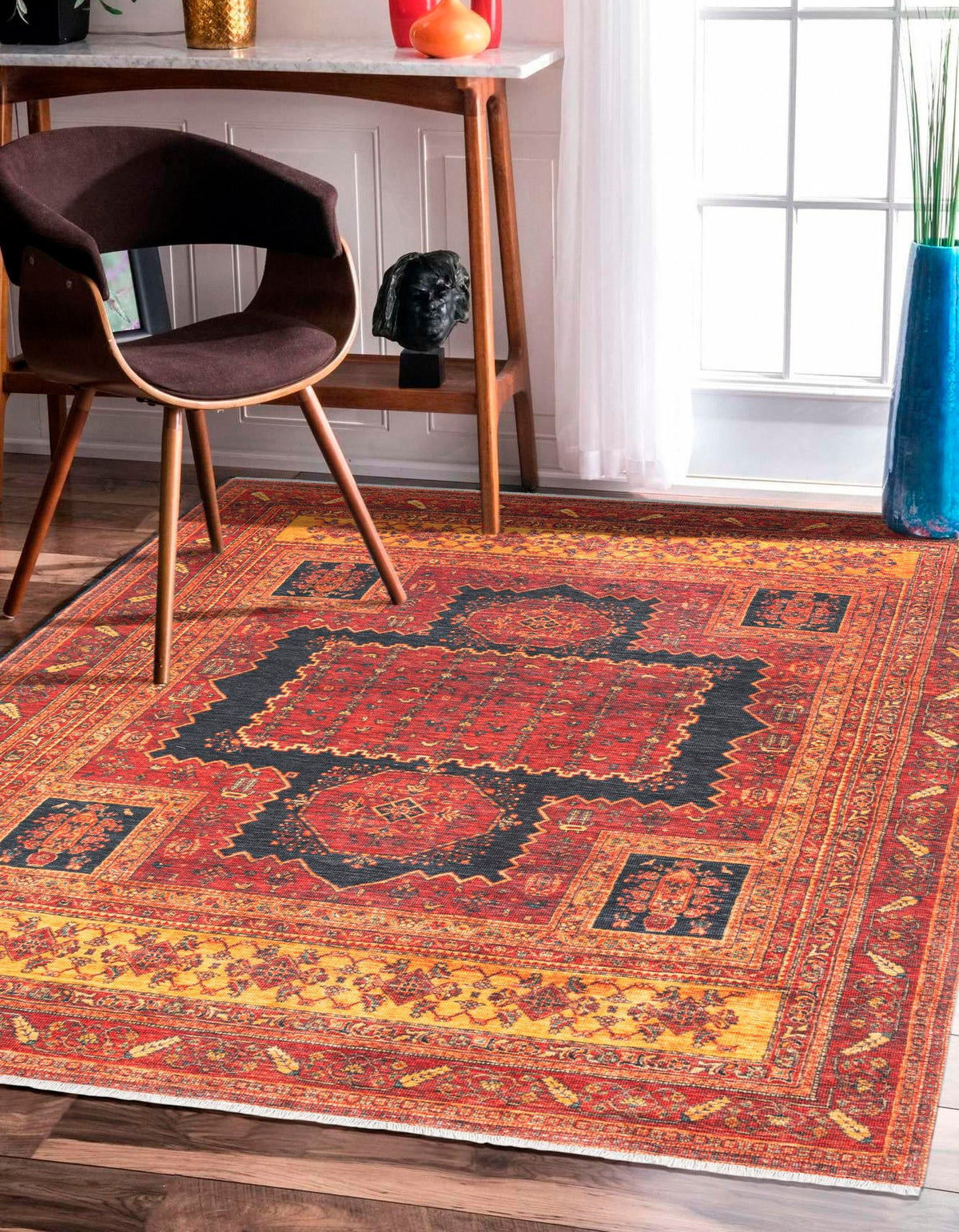 Bazaar Chic Collection Area Rug -  Taroudant Rectangle Rust Red  lifestyle 2