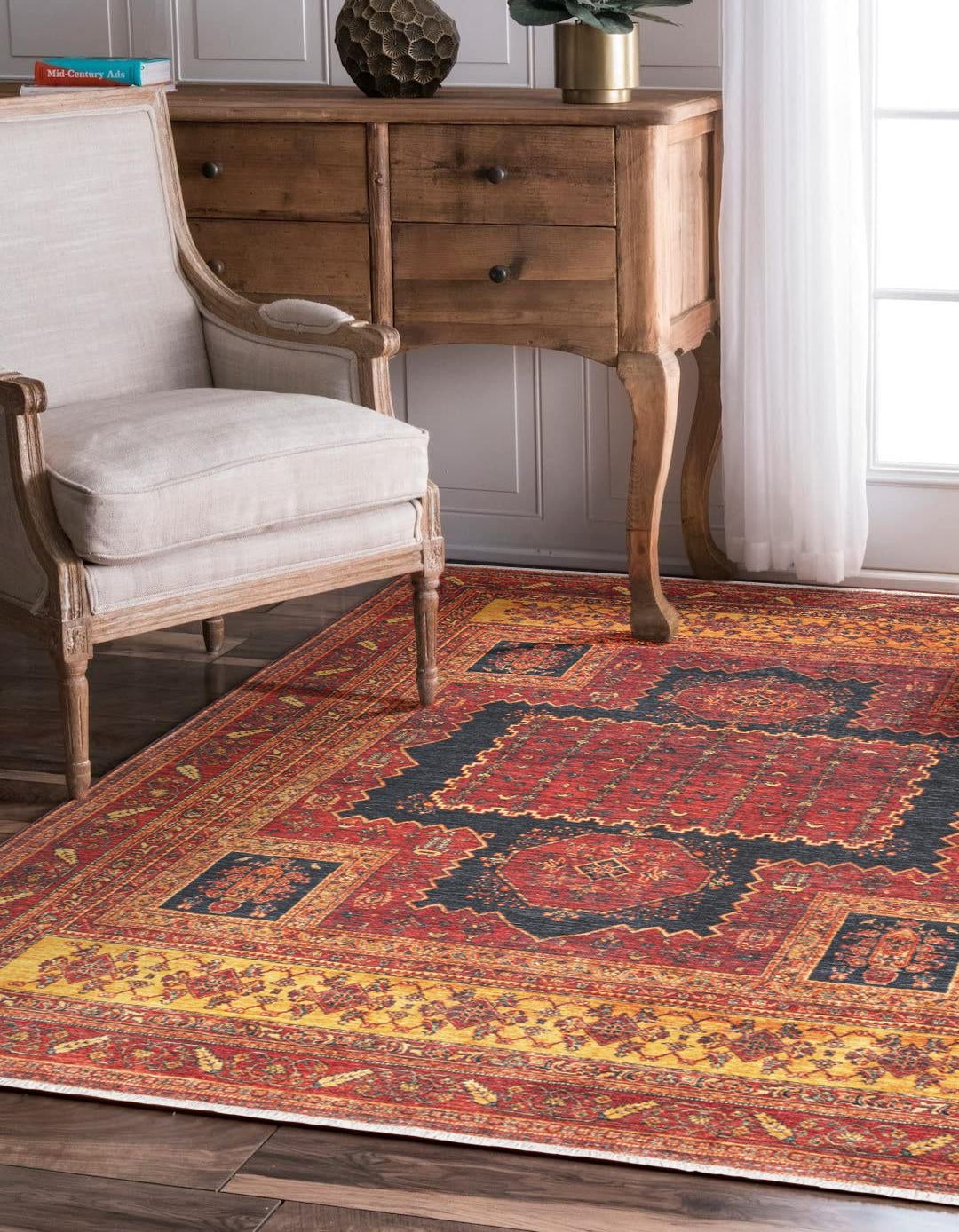 Bazaar Chic Collection Area Rug -  Taroudant Rectangle Rust Red  lifestyle 3