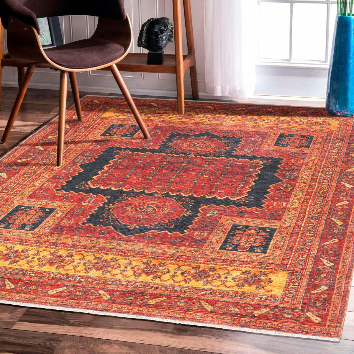 Bazaar Chic Collection Area Rug -  Taroudant Rectangle Rust Red  lifestyle 15