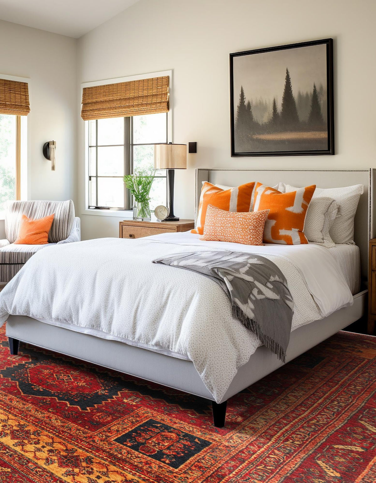 Bazaar Chic Collection Area Rug -  Taroudant Square Rust Red  lifestyle 38