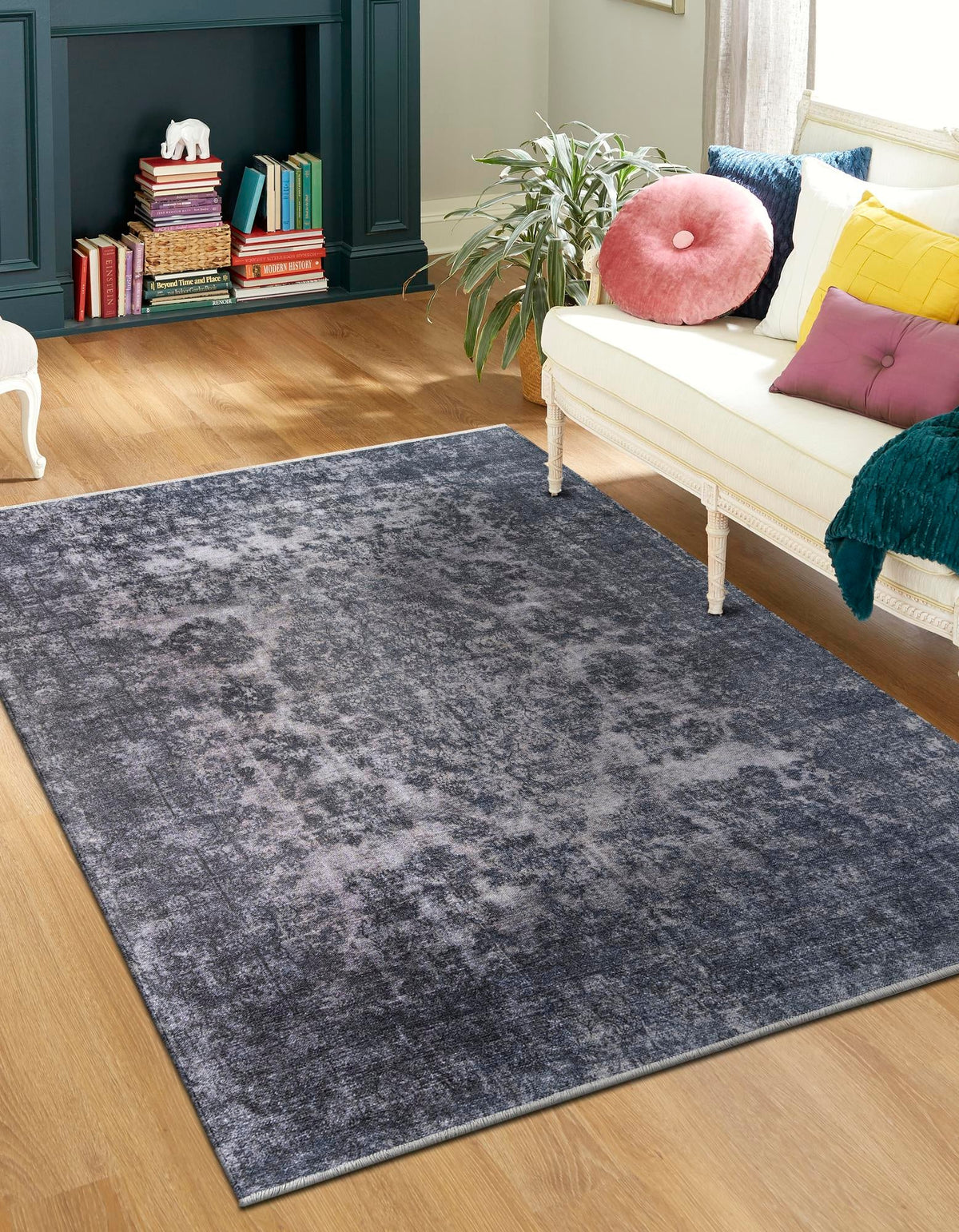 Bazaar Chic Collection Area Rug -  Asilah Rectangle Gray and Blue  lifestyle 10