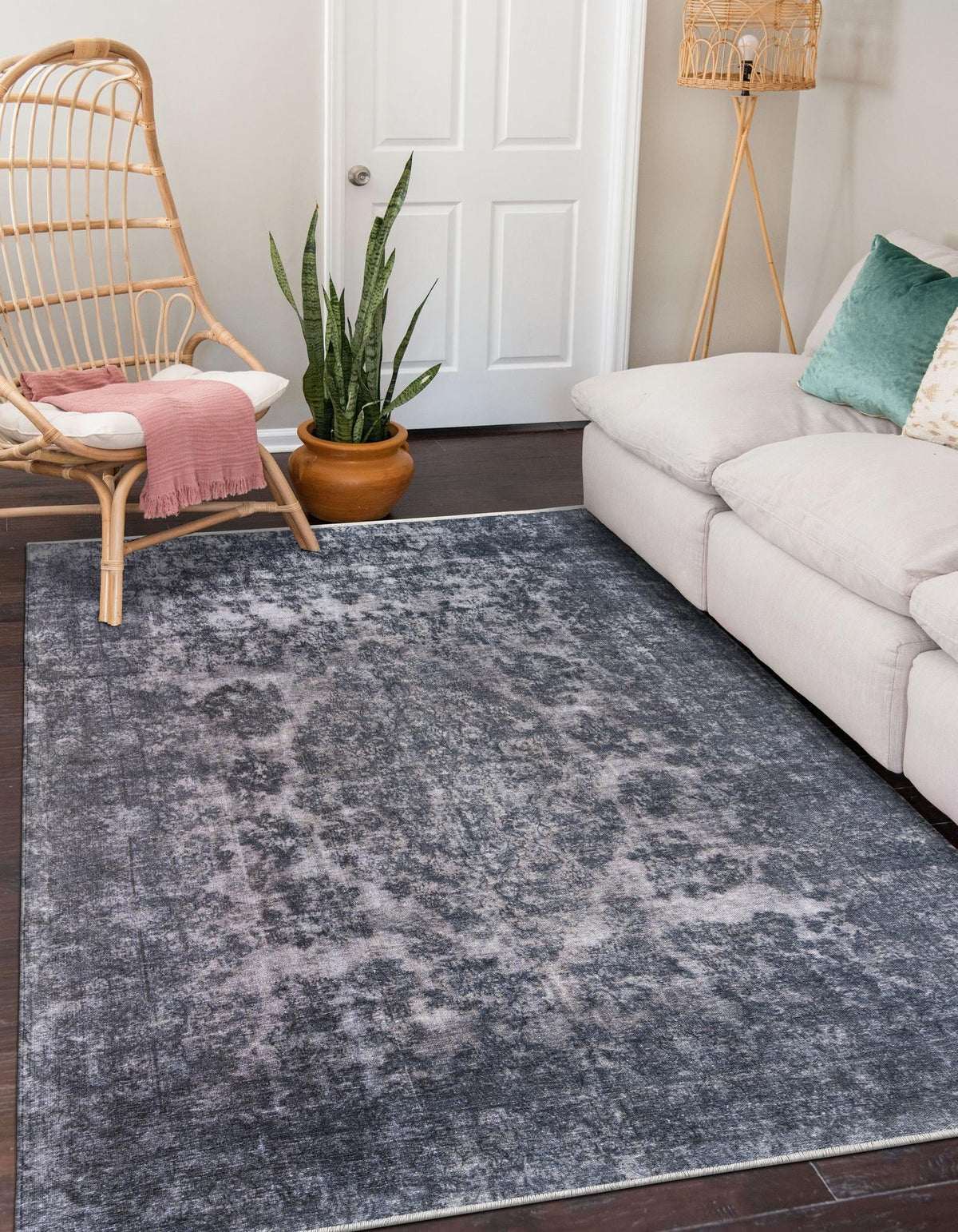 Bazaar Chic Collection Area Rug -  Asilah Rectangle Gray and Blue  lifestyle 11
