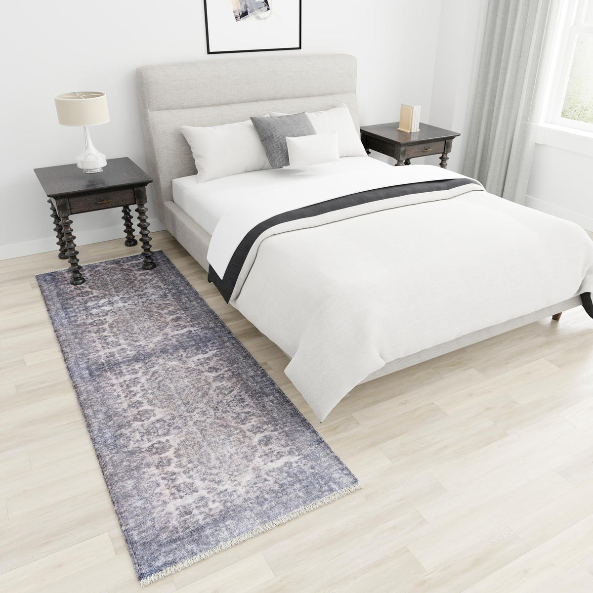 Bazaar Chic Collection Area Rug -  Asilah Runner Gray and Blue  lifestyle 62