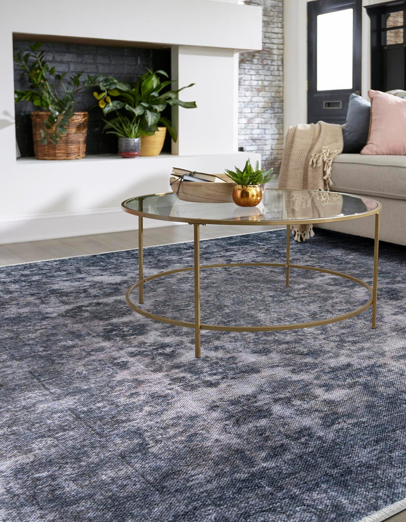 Bazaar Chic Collection Area Rug -  Asilah Square Gray and Blue  lifestyle 27