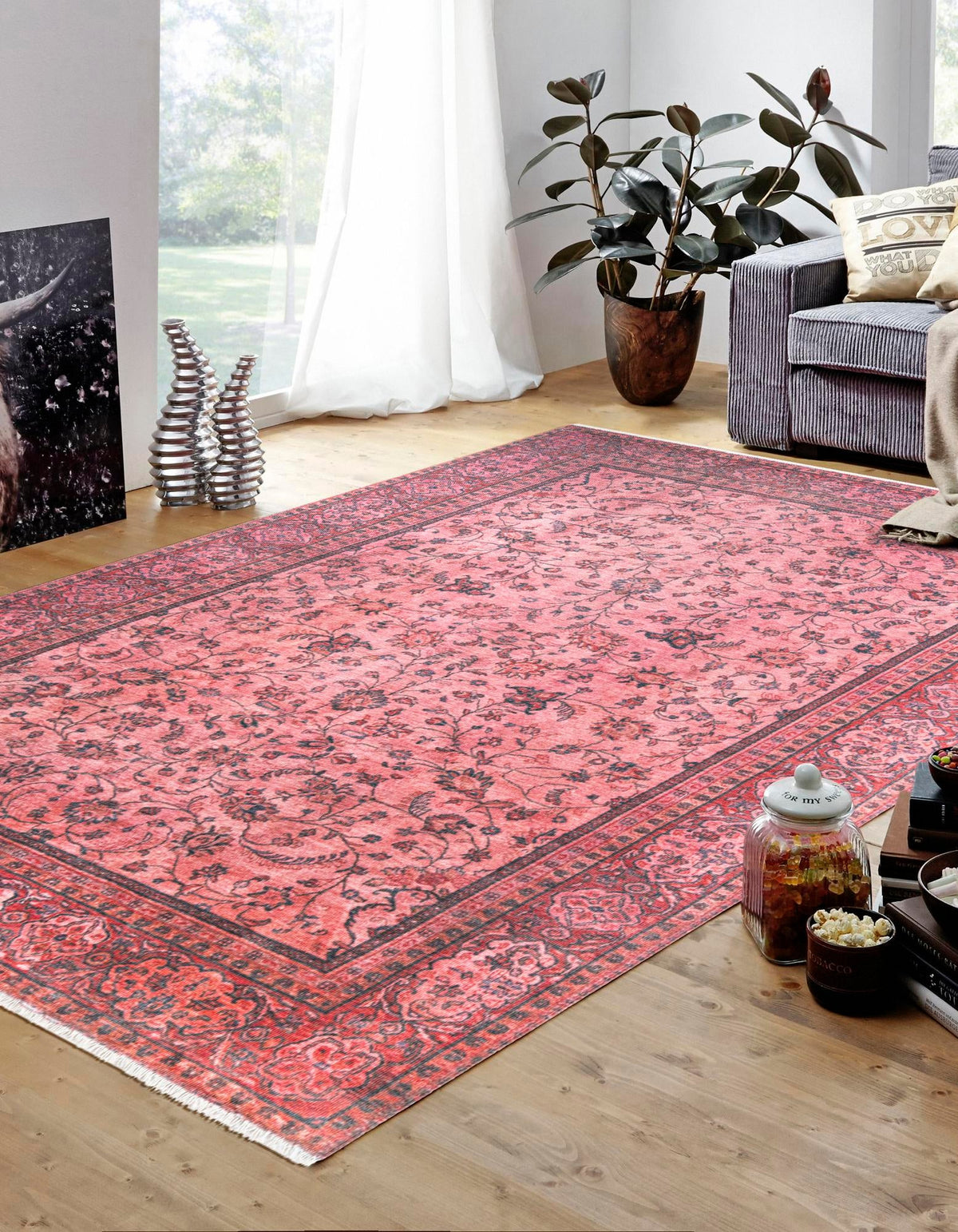 Bazaar Chic Collection Area Rug -  Larache Rectangle Antique Red  lifestyle 3