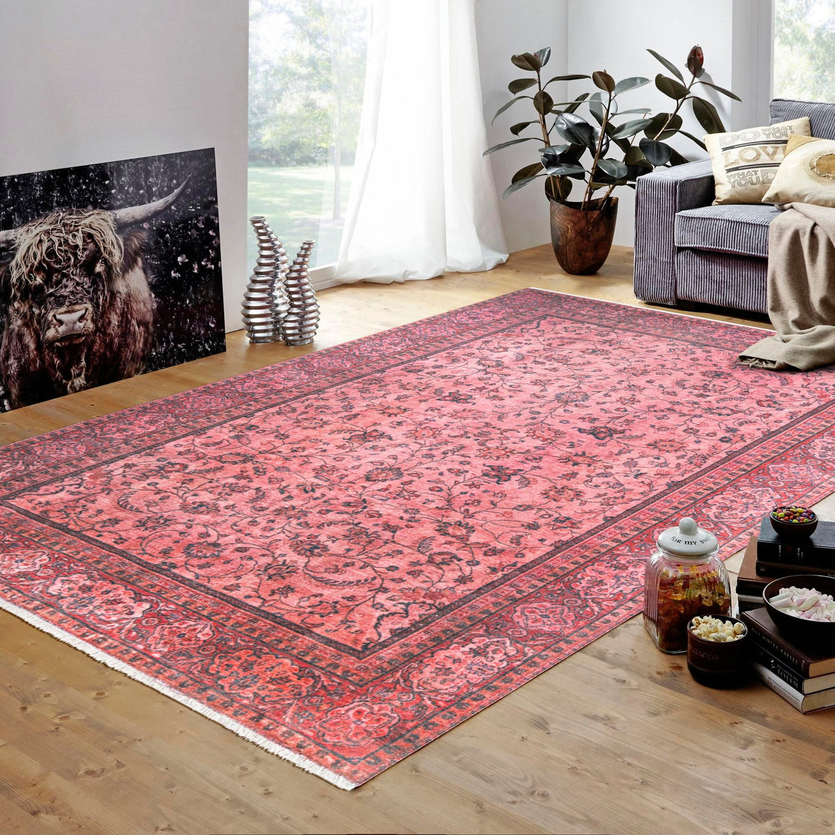 Bazaar Chic Collection Area Rug -  Larache Rectangle Antique Red  lifestyle 16