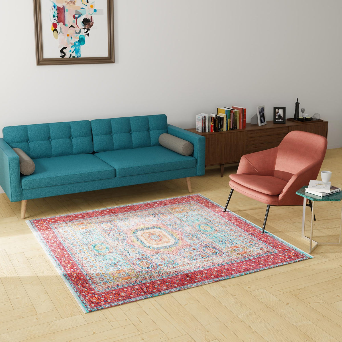 Bazaar Chic Collection Area Rug -  Nador Square Multi  lifestyle 53