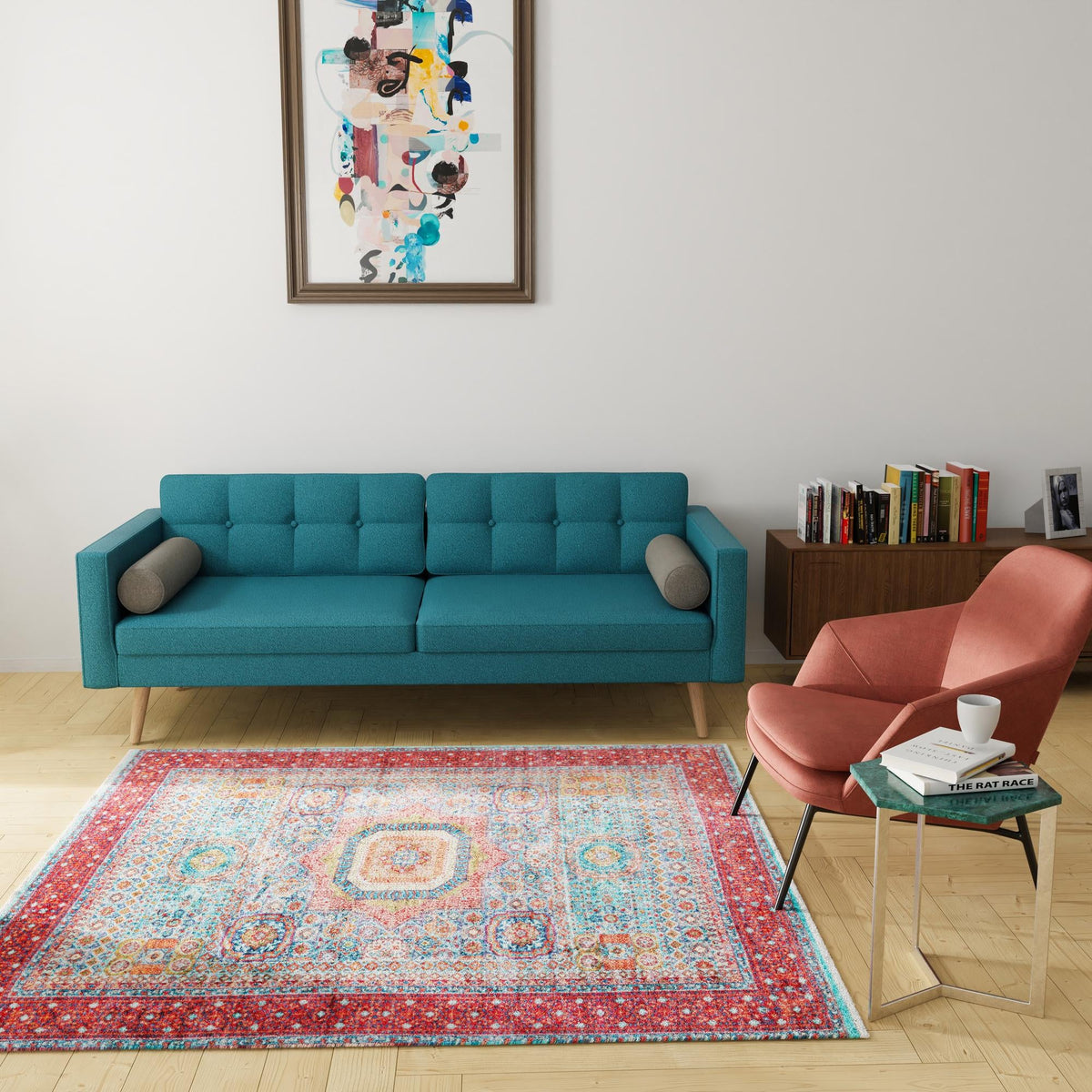 Bazaar Chic Collection Area Rug -  Nador Square Multi  lifestyle 55