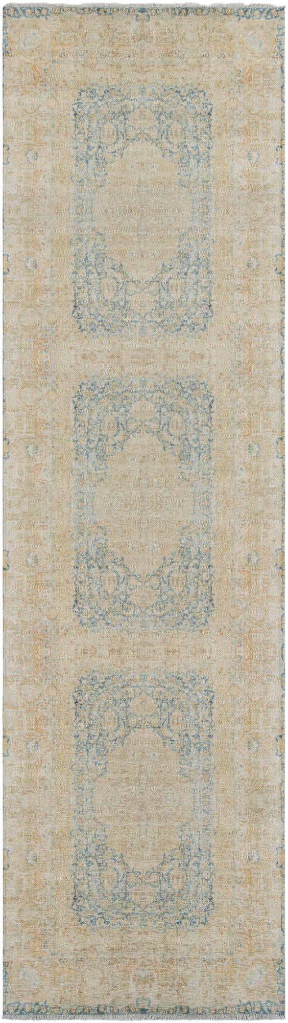 Bazaar Chic Collection Area Rug -  Kenitra Runner Blue and Ivory  lifestyle 18