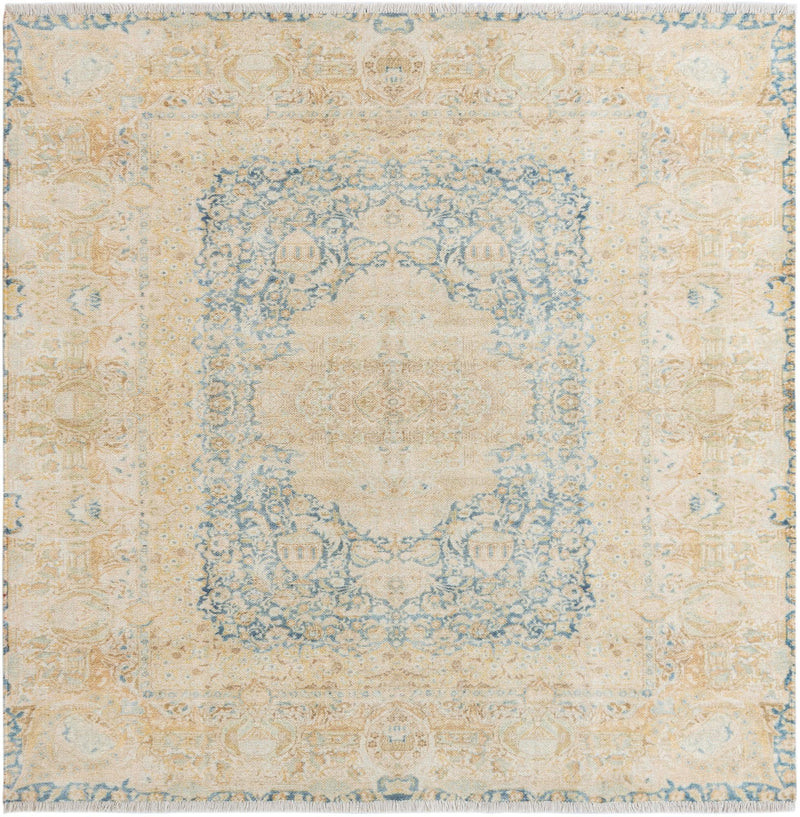 Bazaar Chic Collection Area Rug -  Kenitra Square Blue and Ivory  lifestyle 19
