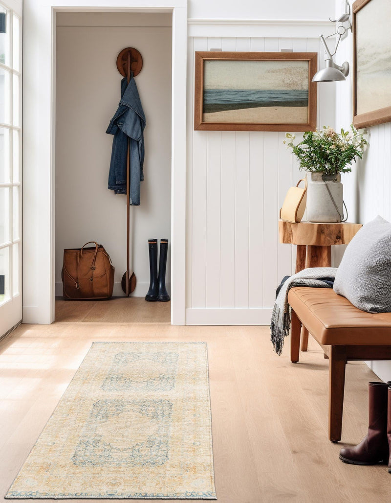 Bazaar Chic Collection Area Rug -  Kenitra Runner Blue and Ivory  lifestyle 24