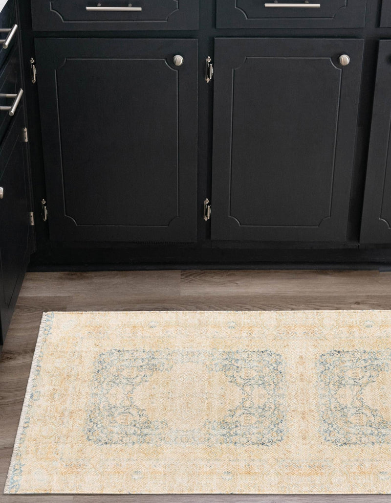 Bazaar Chic Collection Area Rug -  Kenitra Runner Blue and Ivory  lifestyle 28