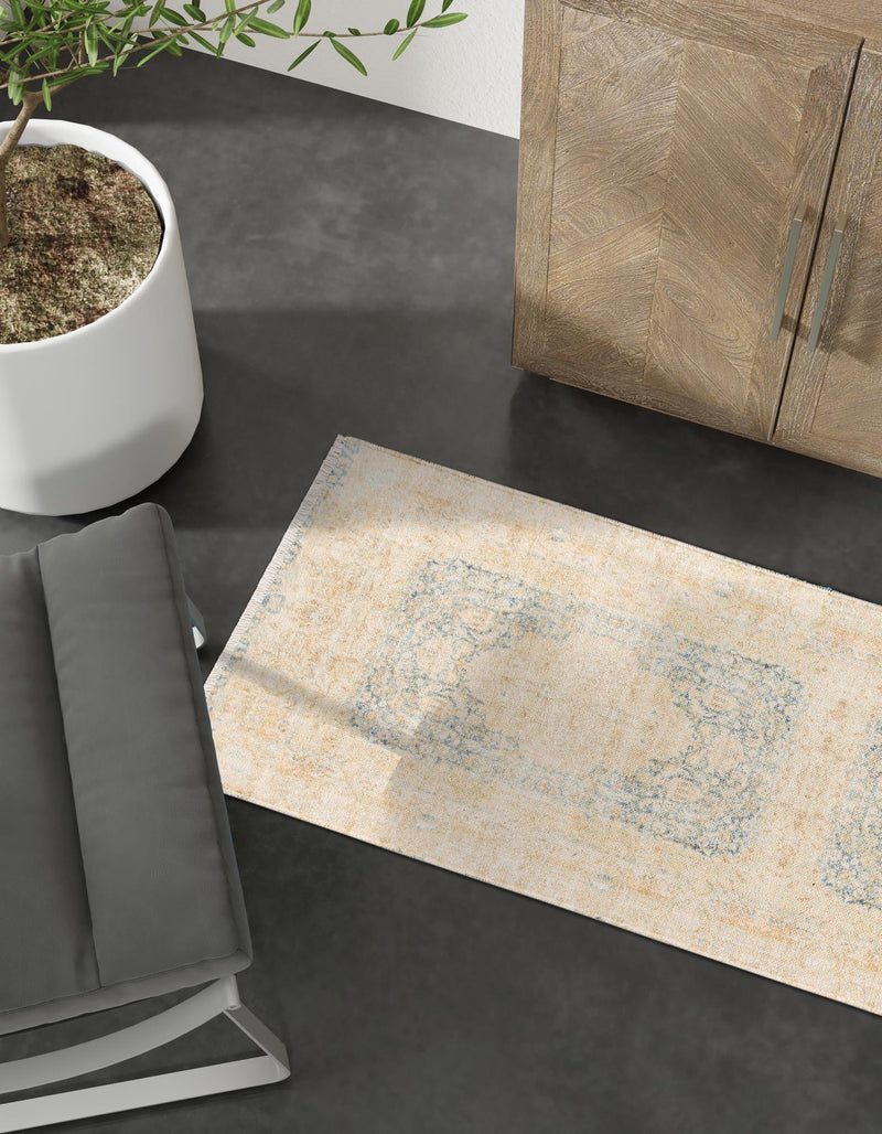Bazaar Chic Collection Area Rug -  Kenitra Runner Blue and Ivory  lifestyle 36