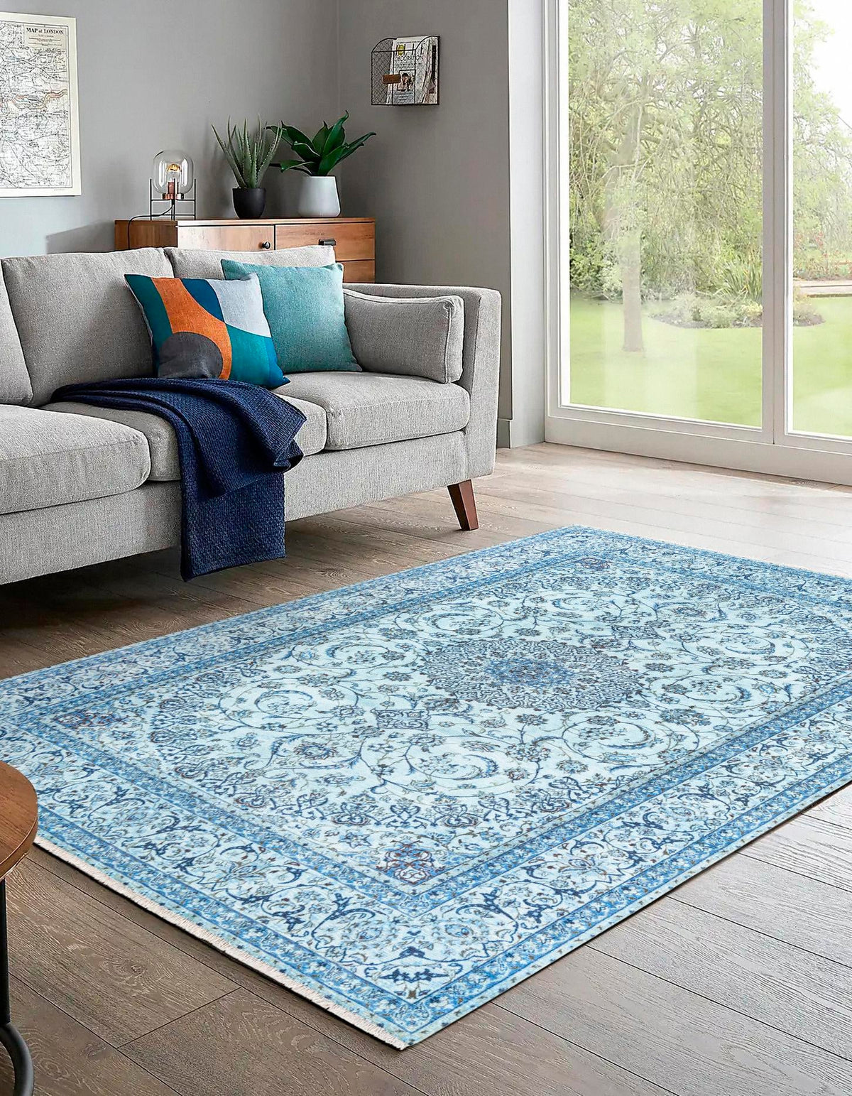 Bazaar Chic Collection Area Rug -  El Jadida Rectangle Blue  lifestyle 2