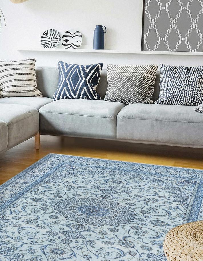Bazaar Chic Collection Area Rug -  El Jadida Rectangle Blue  lifestyle 3