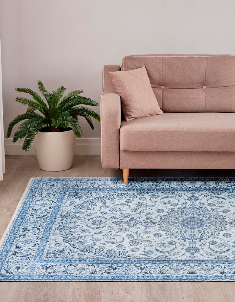 Bazaar Chic Collection Area Rug -  El Jadida Rectangle Blue  lifestyle 4