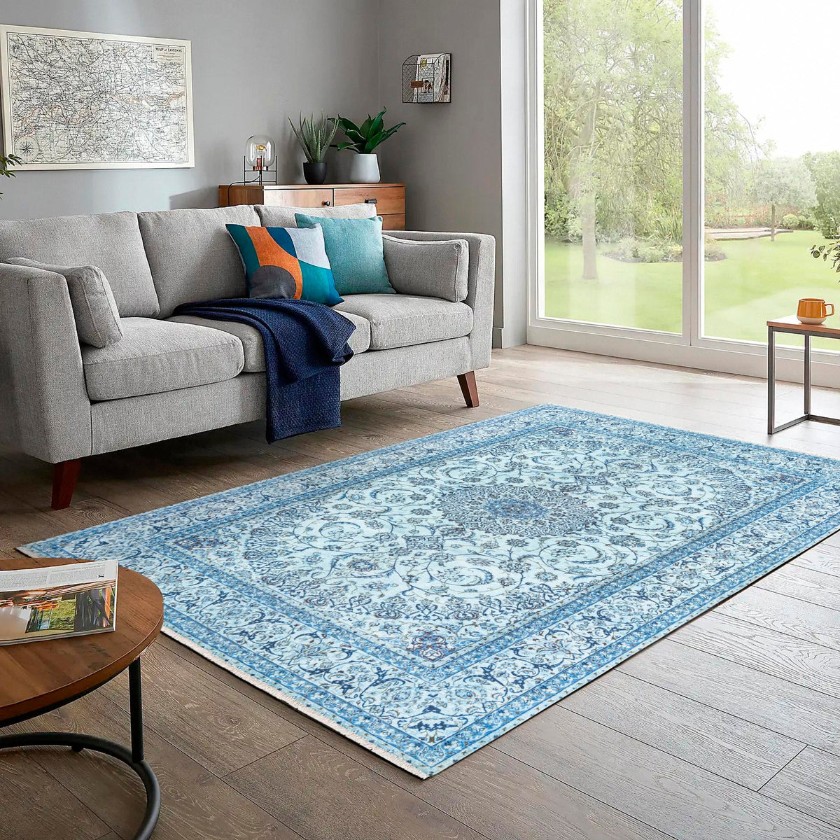 Bazaar Chic Collection Area Rug -  El Jadida Rectangle Blue  lifestyle 15
