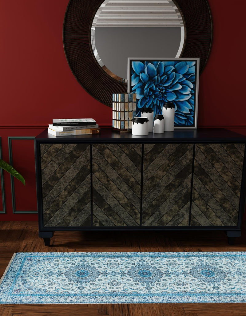 Bazaar Chic Collection Area Rug -  El Jadida Runner Blue  lifestyle 22