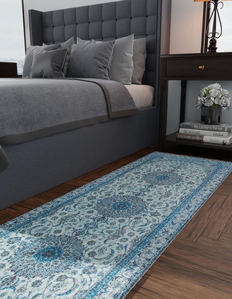 Bazaar Chic Collection Area Rug -  El Jadida Runner Blue  lifestyle 24
