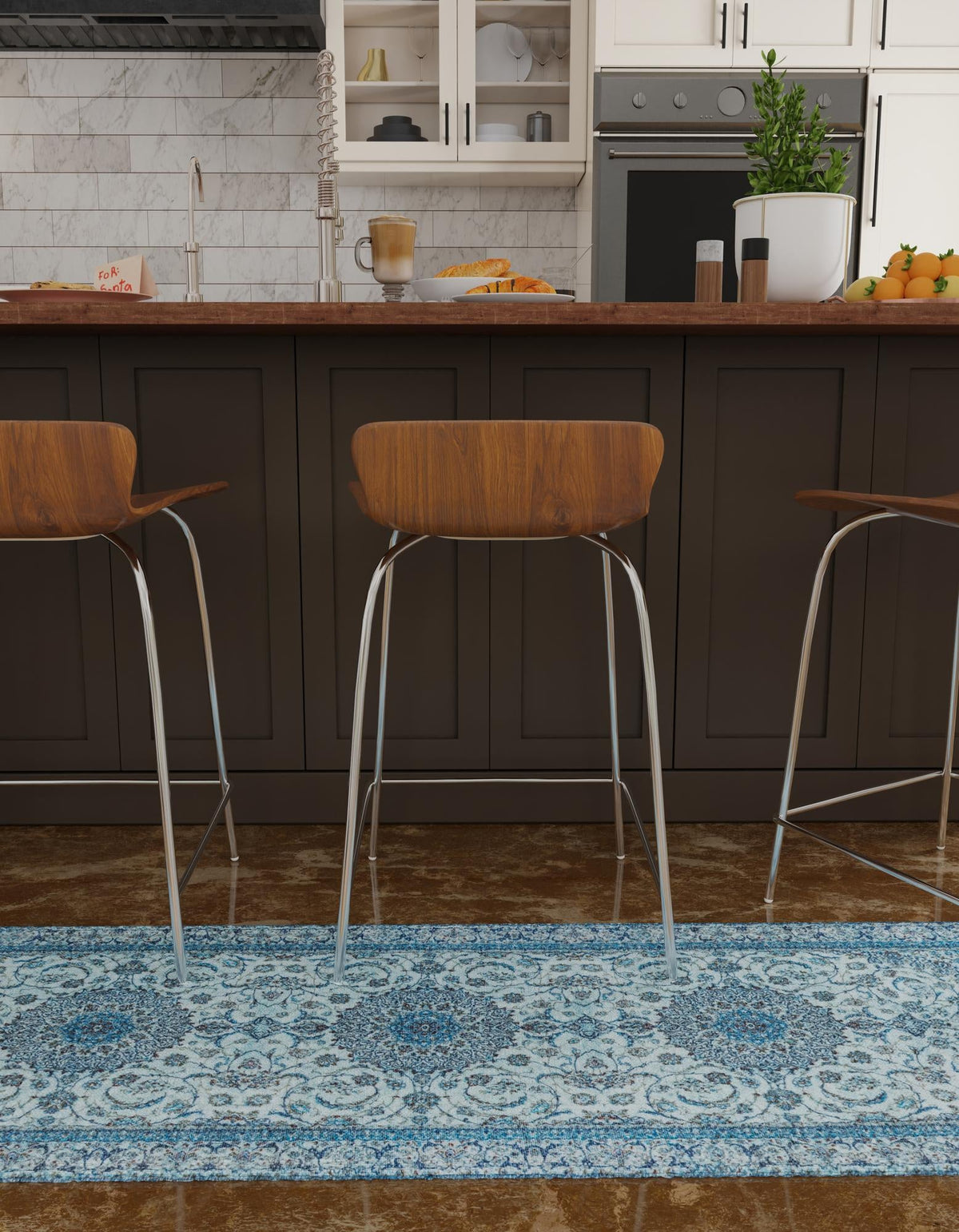 Bazaar Chic Collection Area Rug -  El Jadida Runner Blue  lifestyle 28