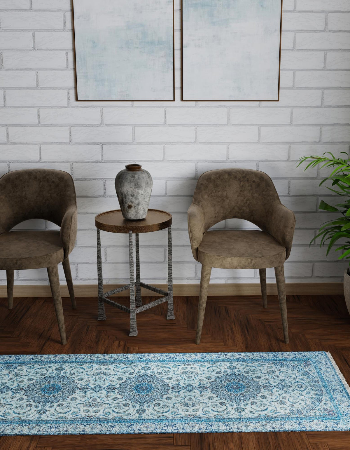 Bazaar Chic Collection Area Rug -  El Jadida Runner Blue  lifestyle 32