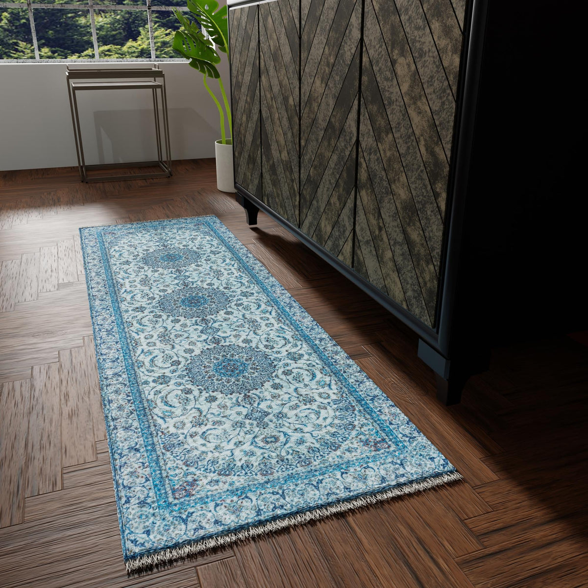 Bazaar Chic Collection Area Rug -  El Jadida Runner Blue  lifestyle 60