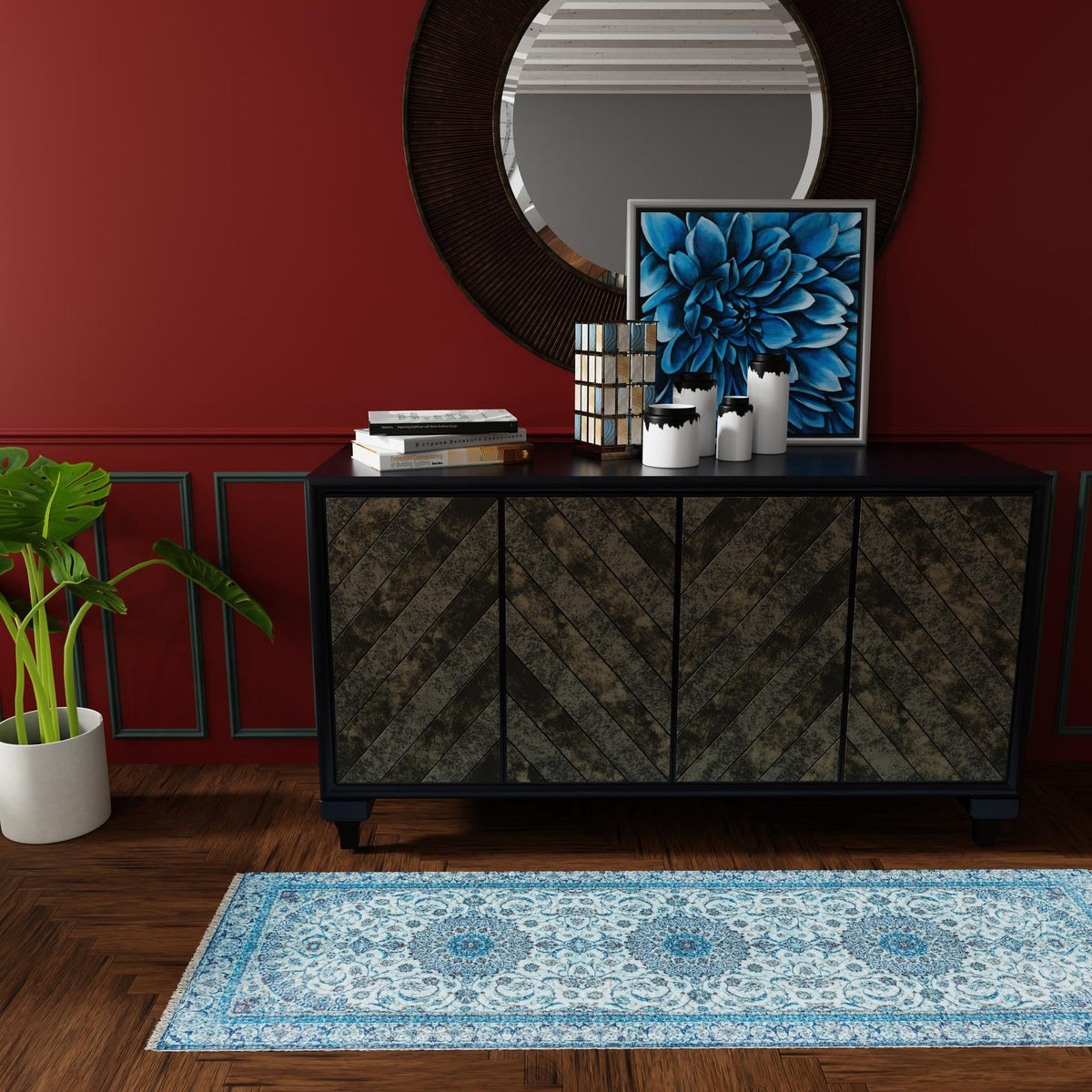 Bazaar Chic Collection Area Rug -  El Jadida Runner Blue  lifestyle 61
