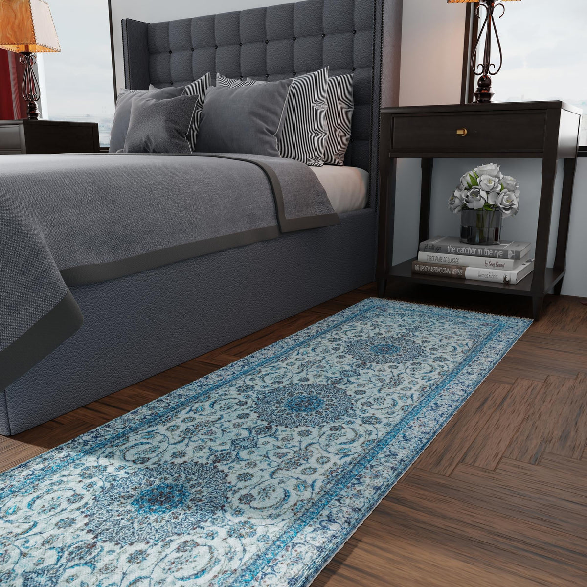 Bazaar Chic Collection Area Rug -  El Jadida Runner Blue  lifestyle 62