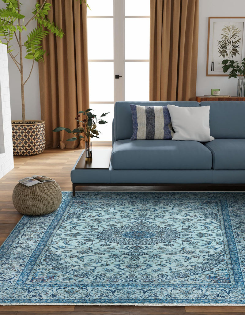 Bazaar Chic Collection Area Rug -  El Jadida Square Blue  lifestyle 27