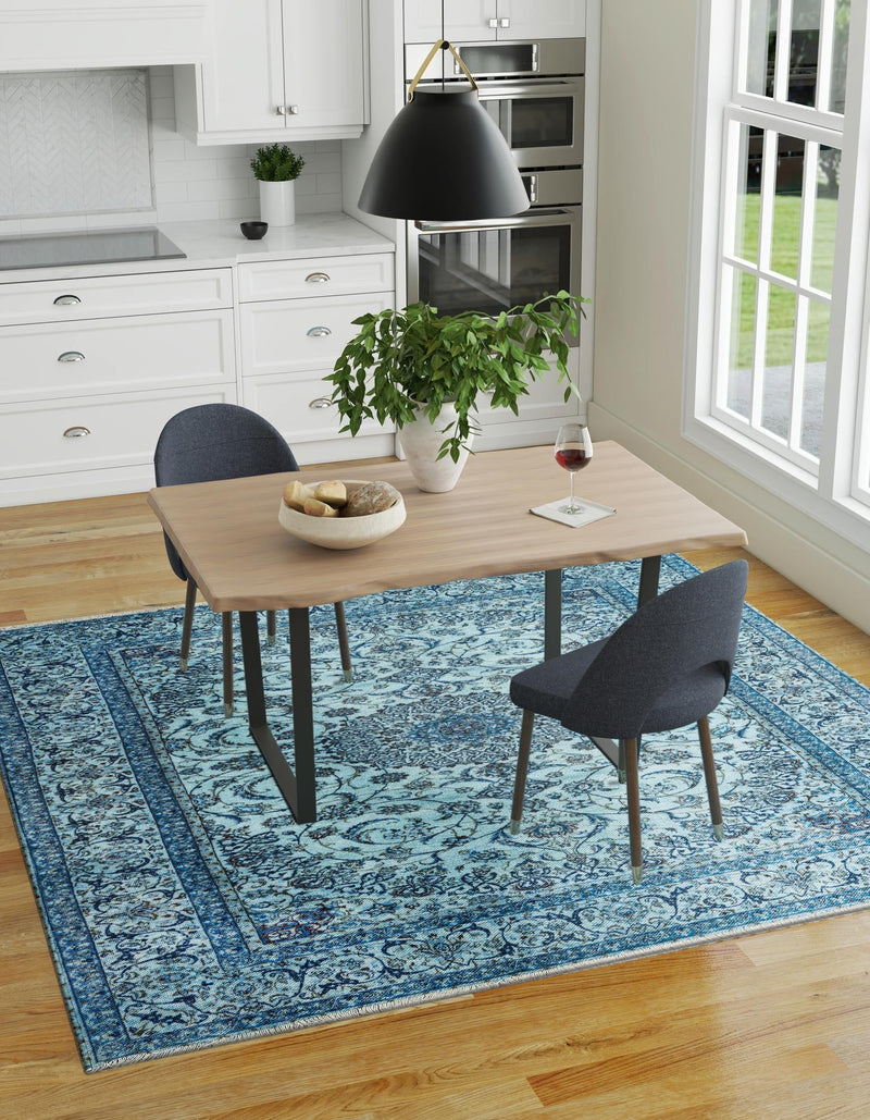 Bazaar Chic Collection Area Rug -  El Jadida Square Blue  lifestyle 37