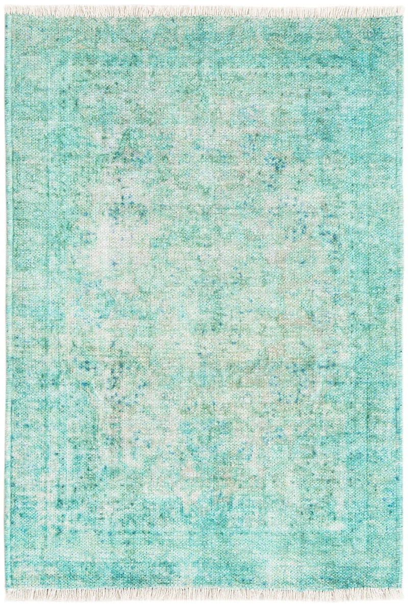 Bazaar Chic Collection Area Rug -  Taza Rectangle Turquoise Main