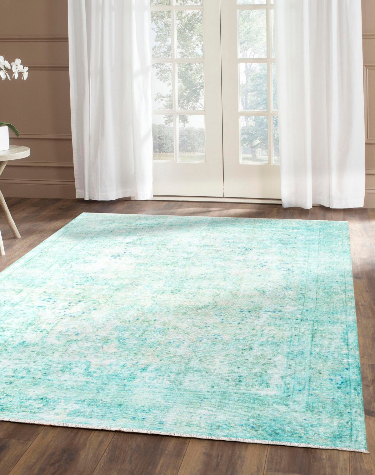Bazaar Chic Collection Area Rug -  Taza Rectangle Turquoise  lifestyle 4